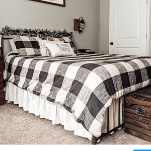 Pottery Barn Bryce Buffalo Check Duvet AND shams
